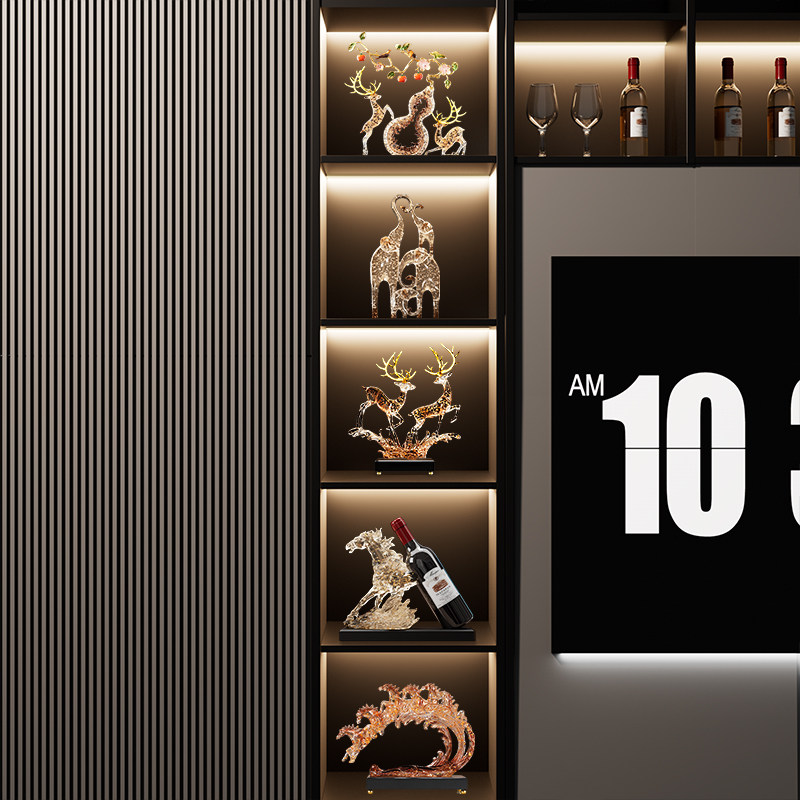 酒柜装饰摆件轻奢高档客厅电视机柜套装实用乔迁之喜入宅礼物全套