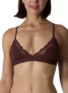 Lace Triangle Bralette无胸垫蕾丝深V性感上托聚拢超薄裸感内衣