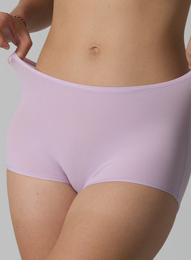 FITS EVERYBODY PANTY薄款不卷边纯色高弹内裤打底中腰女士平角裤