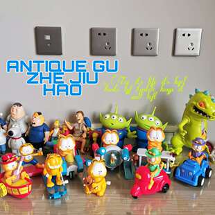 正版加菲猫发条回力车玩具手办公仔摆件人偶模型带功能可变形