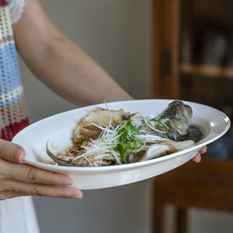 曼叙高级感特大号家用蒸鱼盘子