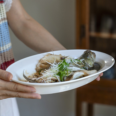 曼叙高级感特大号家用蒸鱼盘子