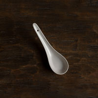 Manxu household ceramic spoons, Jingdezhen small soup spoons, ceramic household simple Chinese-style small porcelain spoons and spoons thumbnail 2