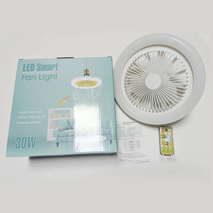 E27新品螺口吸吊两用型小型风扇灯吸顶吊扇厨卫超静音LED风扇灯