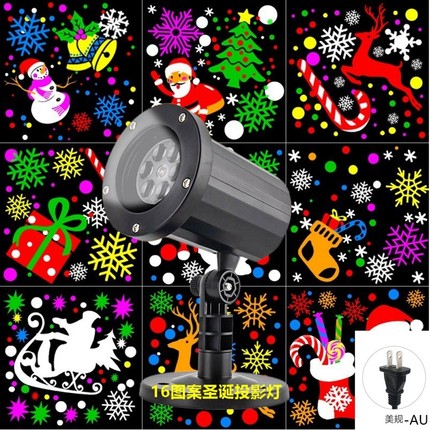 led暴风雪投影灯雪花菲林投影庭院灯地插灯万圣节圣诞户外防水投