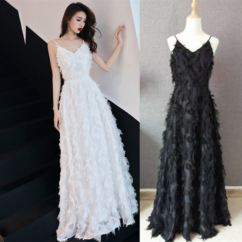 晚礼服裙女2022夏季宴会气质伴娘服高贵主持人吊带派对连衣裙长裙