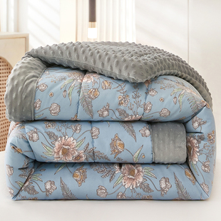 可机洗豆豆被2023新款成人双人春秋被冬季绒被子单人大豆纤维冬被