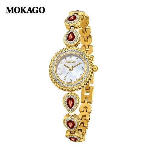 MOKAGO法式镶钻水滴手链女款手表