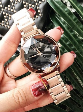 瑞士正品新款蒂米妮女士手表时尚潮流紫色钢带女式防水表休闲女表