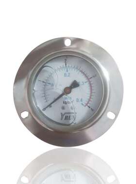 YRUN油润不锈钢压力表轴向带前边埋入式崁入式YBN63ZT 4KG/0.4MPA