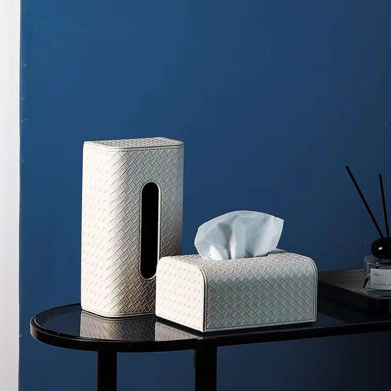 纸巾盒客厅高档轻奢创意皮质编织桌面家用卧室餐桌餐厅抽纸盒摆件