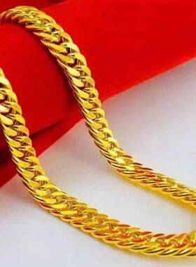 24k金老板链黄金手链马鞭链9999