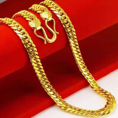 香港仿金饰品加厚铜镀金老板链