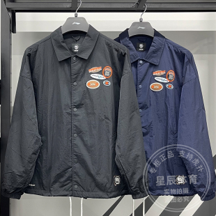 茄克AFDU209 长袖 李宁运动服外套男子2024秋新款 反伍宽松翻领开衫