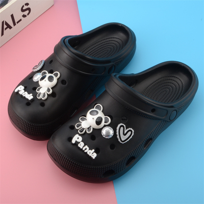 艾莱佳卡通可爱洞洞鞋女学生夏季软底防滑包头沙滩凉鞋外穿休闲鞋
