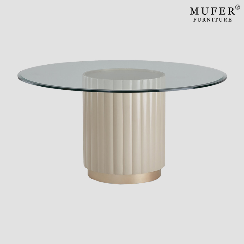 慕妃高端圆餐桌透明玻璃