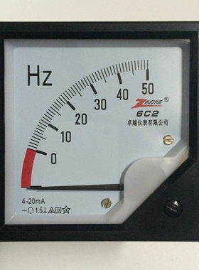 指针直流频率表 6C2 0-50HZ 输入4-20mA 优质 76*76