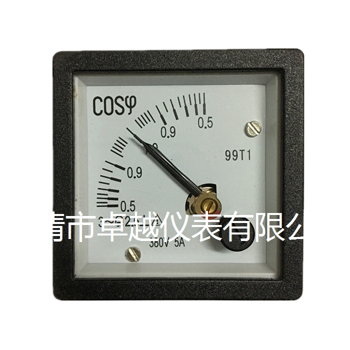 卓越仪表厂家 功率因数表 99T1-COSΦ 380V.5A 100V.5A 45*45