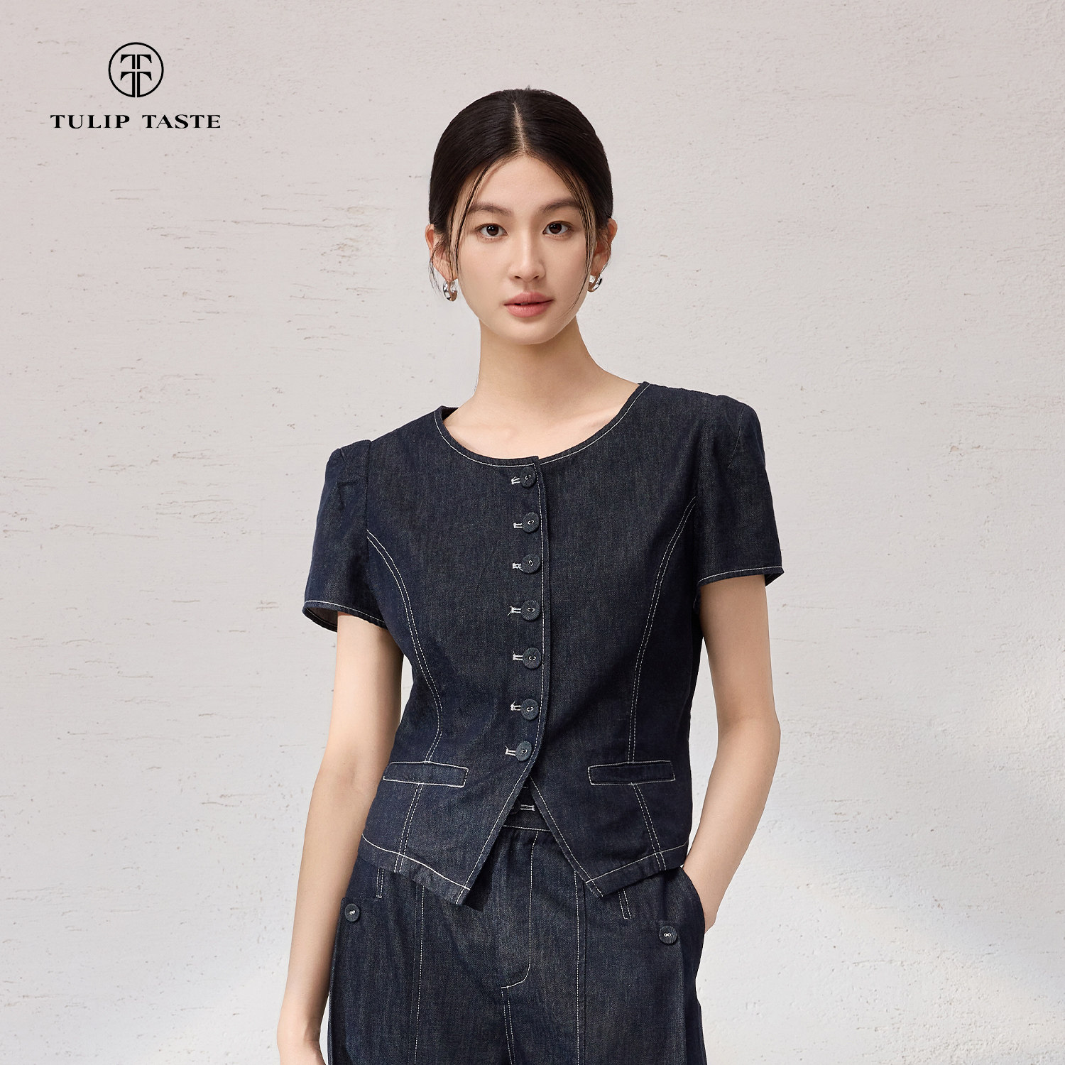 郁香菲优雅牛仔外套女图片