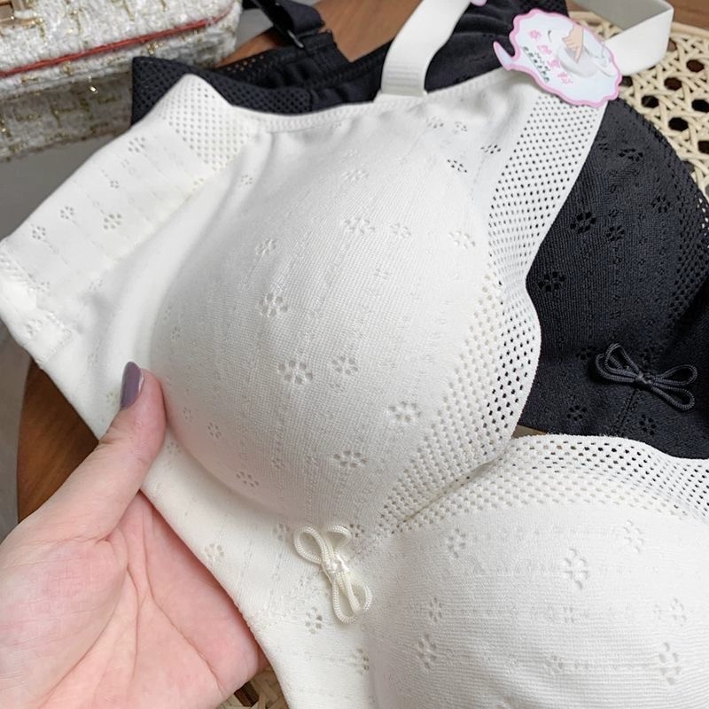 2025柔软桑蚕丝内衣聚拢大胸显小大码胸罩收副乳防下垂无钢圈舒适