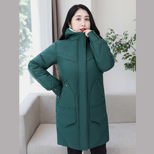 超大码羽绒服胖妹妹200斤260斤300羽绒衣轻薄款女中长款面包连帽