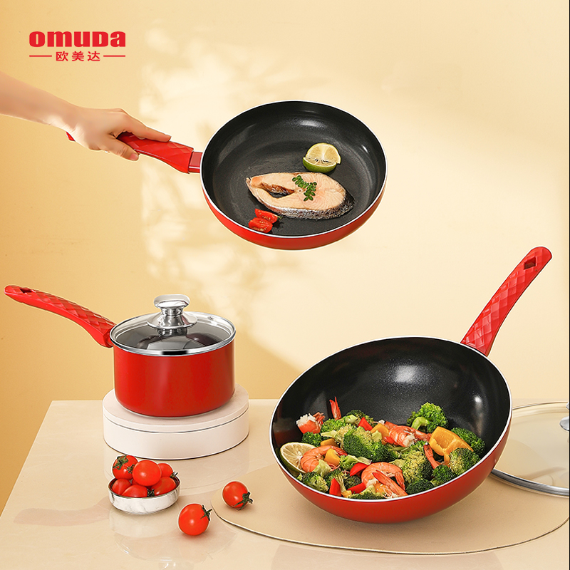 欧美达炒锅组合套装不粘锅