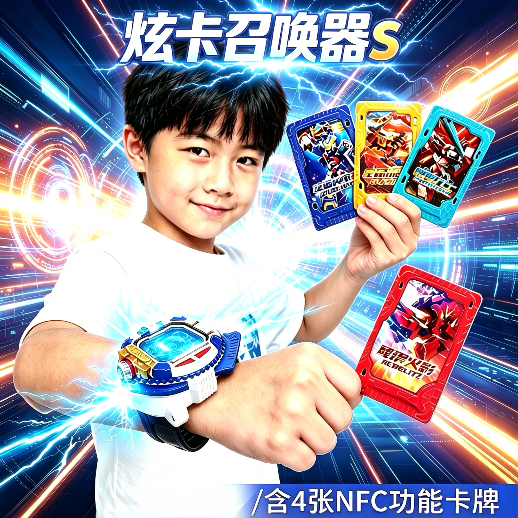 炫卡斗士3召唤器S儿童声光手表男
