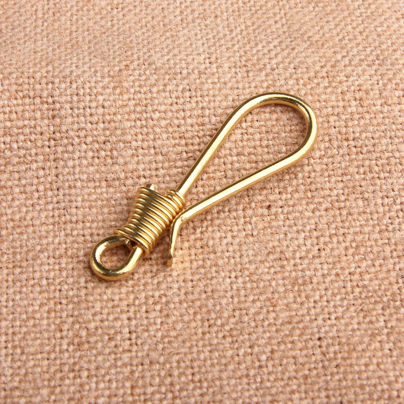 黄铜手工绕线钥匙扣黄铜u型钩情侣扣钥匙个性腰挂钩diy挂件 沙丘