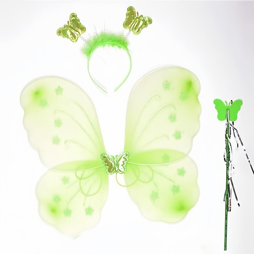 蝴蝶翅膀套装儿童舞台表演cosplay演出服头饰魔法棒三件套