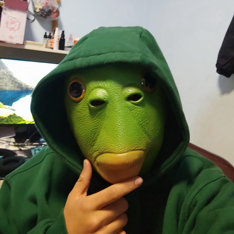 马头面具2哈士牛头套动物搞笑cos绿鱼人面具猩猩抖音美女动物面具