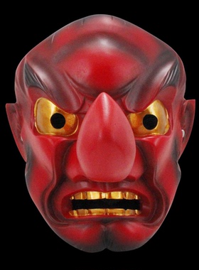 日本天狗面具cos舞会日式刺青寿司店演出表演万圣节恐怖 般若面具