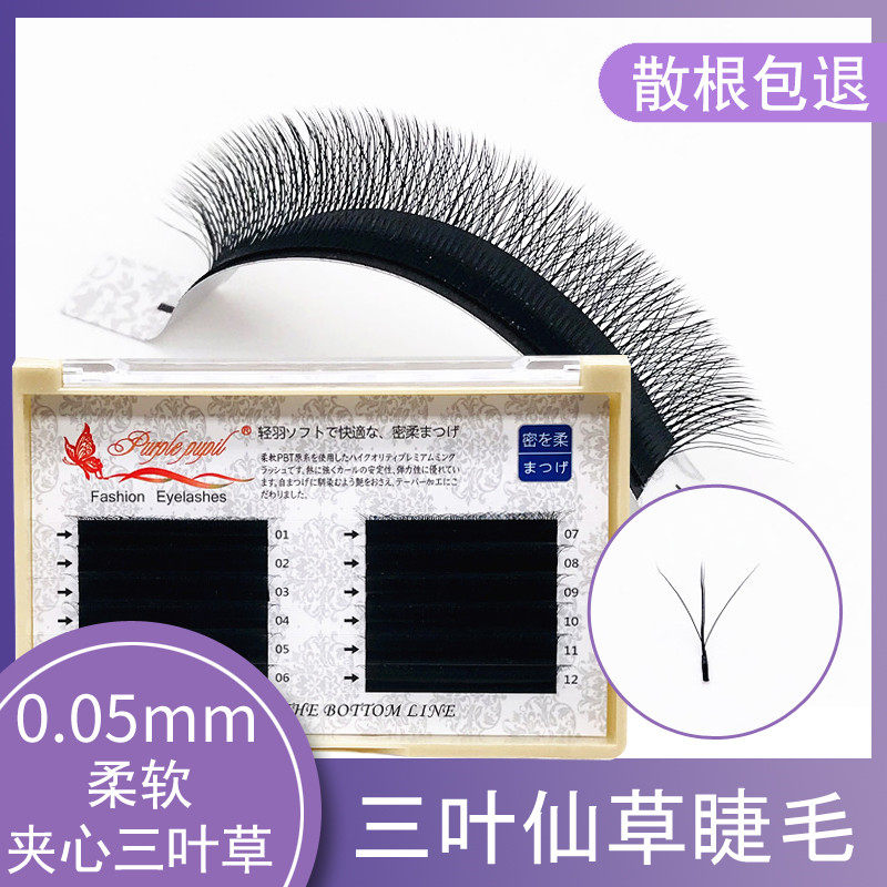 俏紫瞳仿貂绒嫁接睫毛三叶仙草