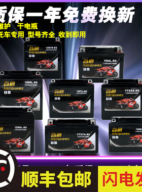 摩托车电瓶12v免维护9A助力车125踏板车7A弯梁车通用干电瓶蓄电池