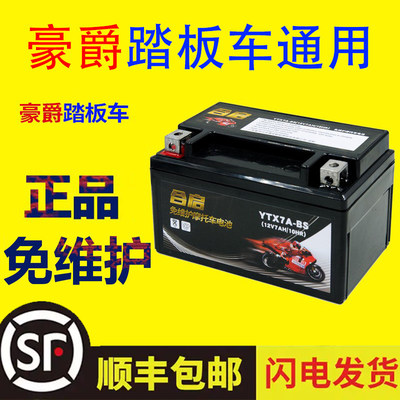 豪爵踏板车12V摩托车电瓶