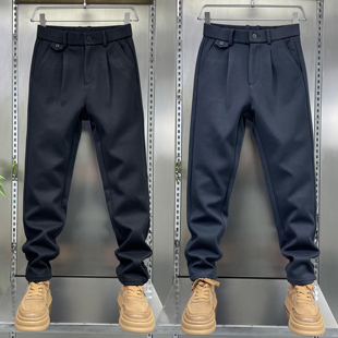 男士 高奢加厚保暖时尚 休闲裤 毛呢通勤商务西裤 2025冬季 男长裤 新品
