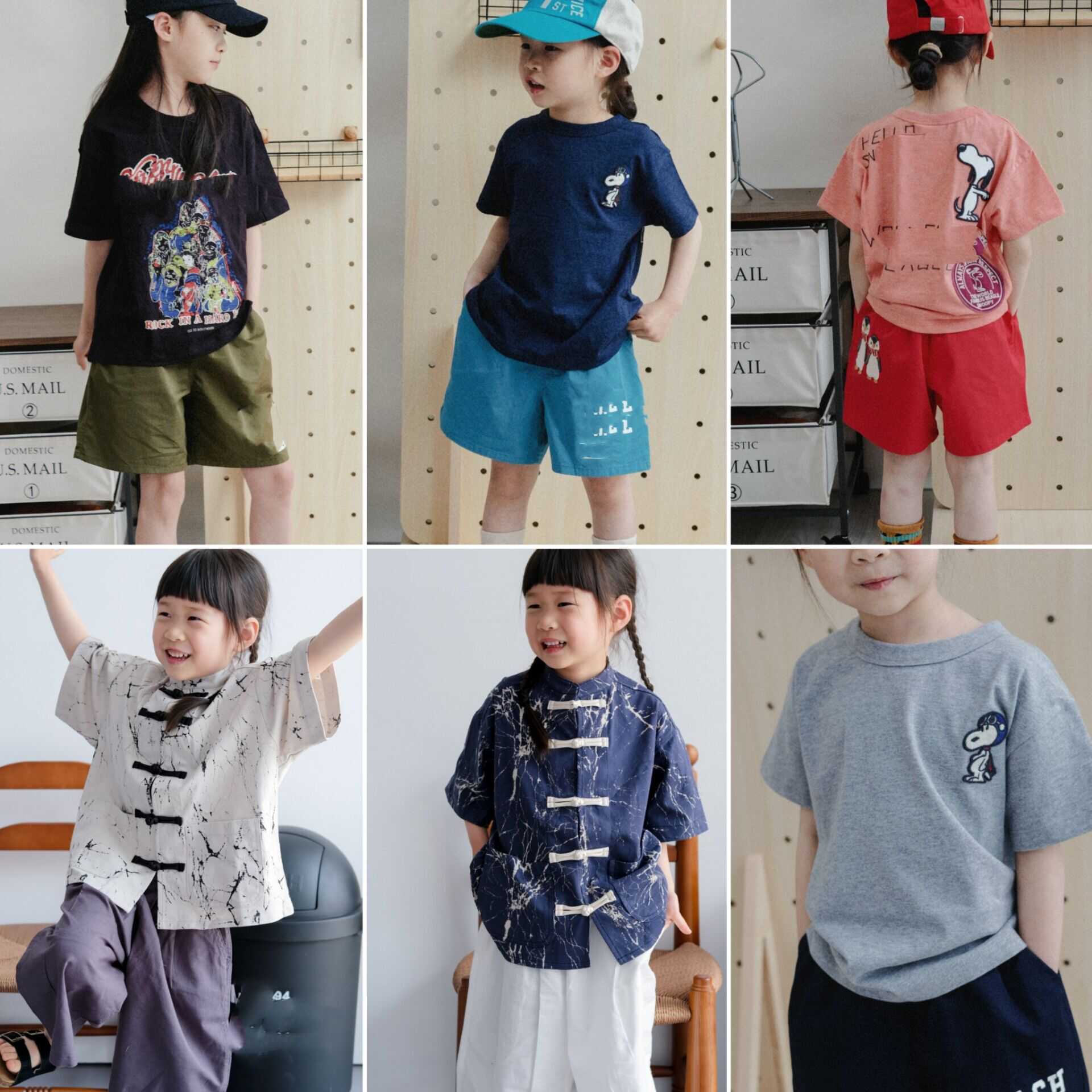 短袖套装盘扣六一衬衫新中式立领