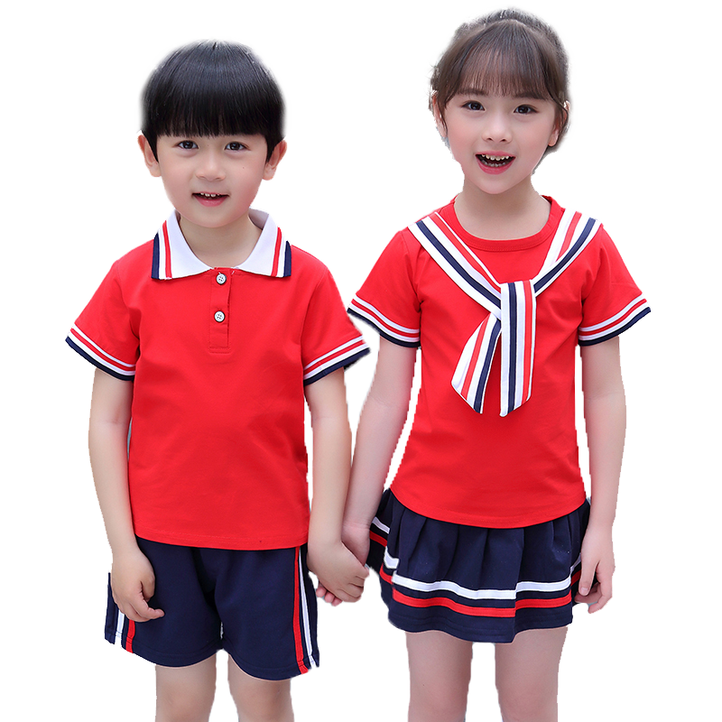 儿童校服夏季短袖小学生纯棉套装