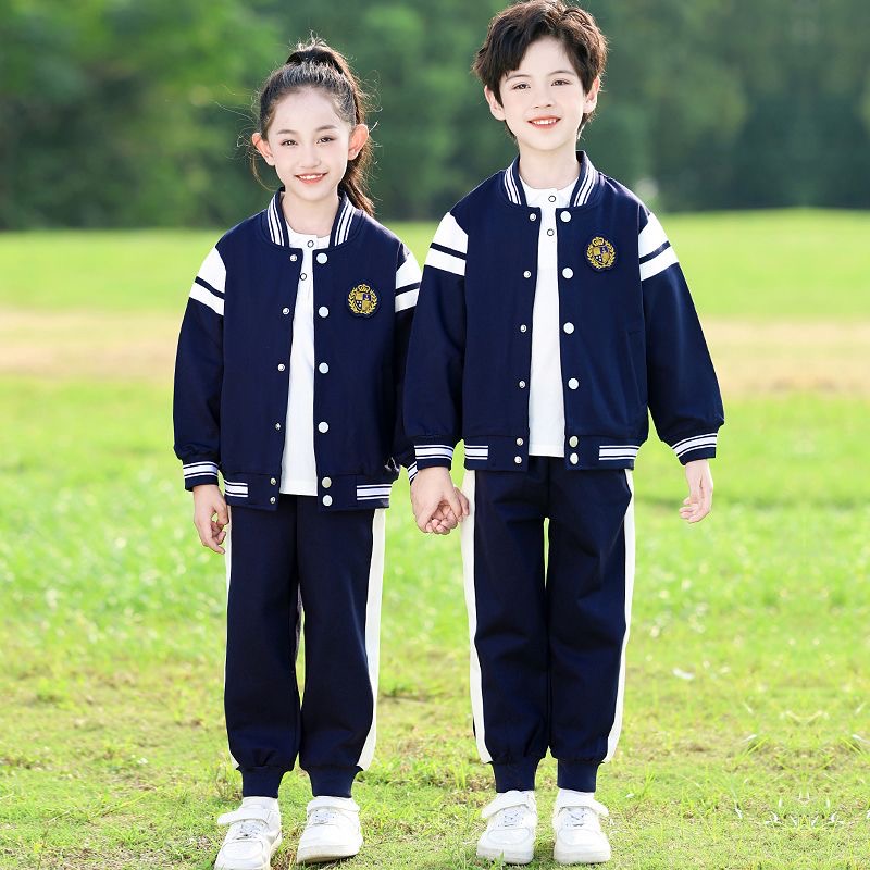 校服套装中小学生春秋款幼儿园园服夏季棒球服三件套春装儿童班服