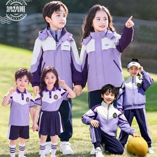 小学生幼儿园园服秋冬冲锋衣可拆卸三件套中小学生运动会班服套装