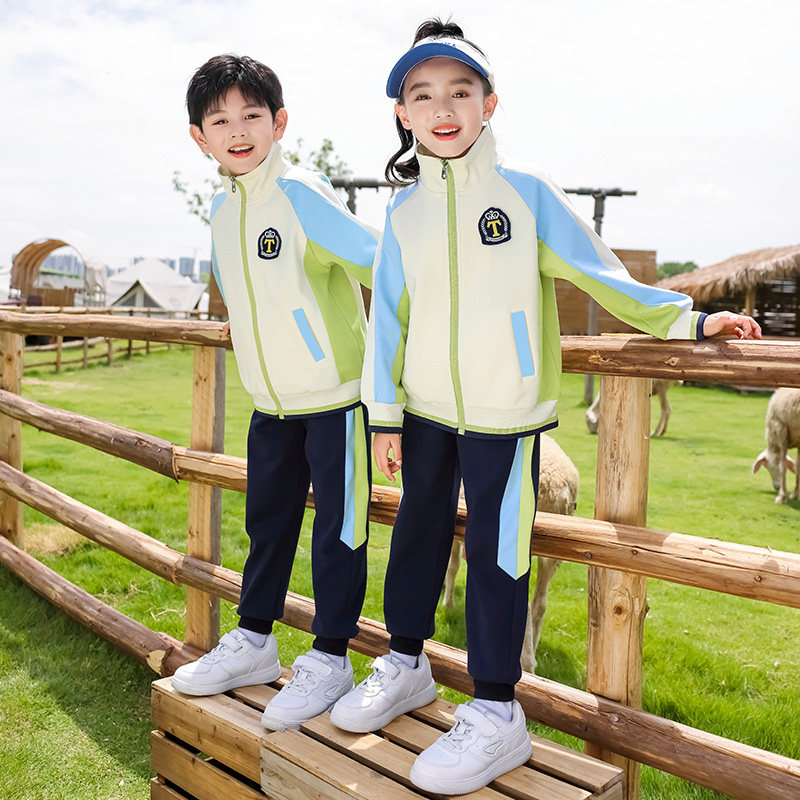 校服套装春秋款小学生运动中学生班服三件套夏季幼儿园园服纯棉