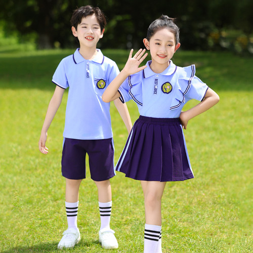 夏季纯棉小学生运动会校服三件套
