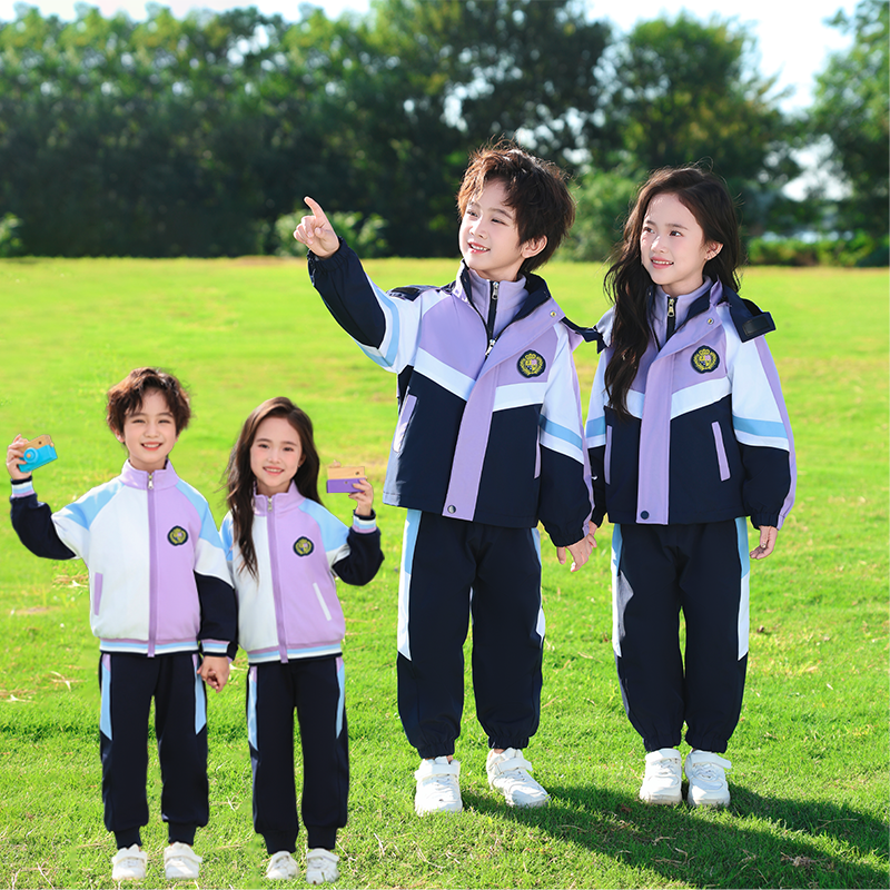 班服小学生校服春秋装三件套儿童套装年级运动会幼儿园园服春秋款