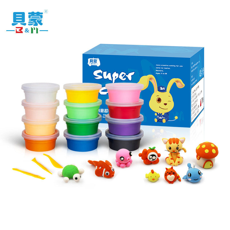 12色超轻黏土套装彩泥贝蒙