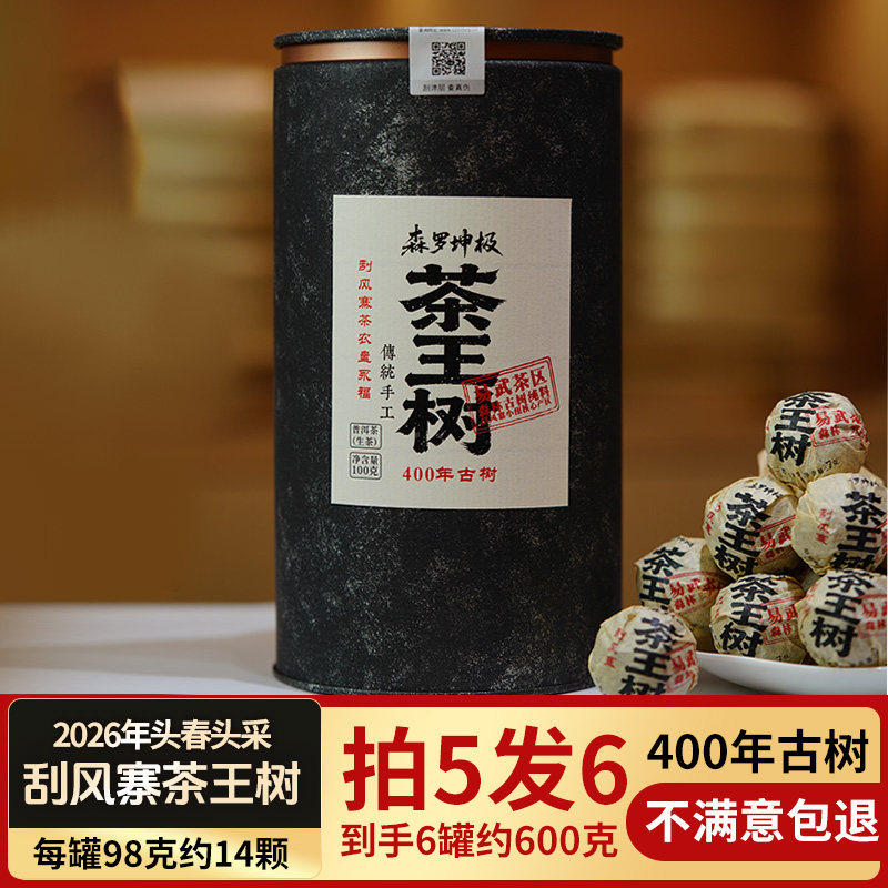 森罗坤极2026年头春易武刮风寨茶王树茶王地古树小龙珠普洱茶生茶