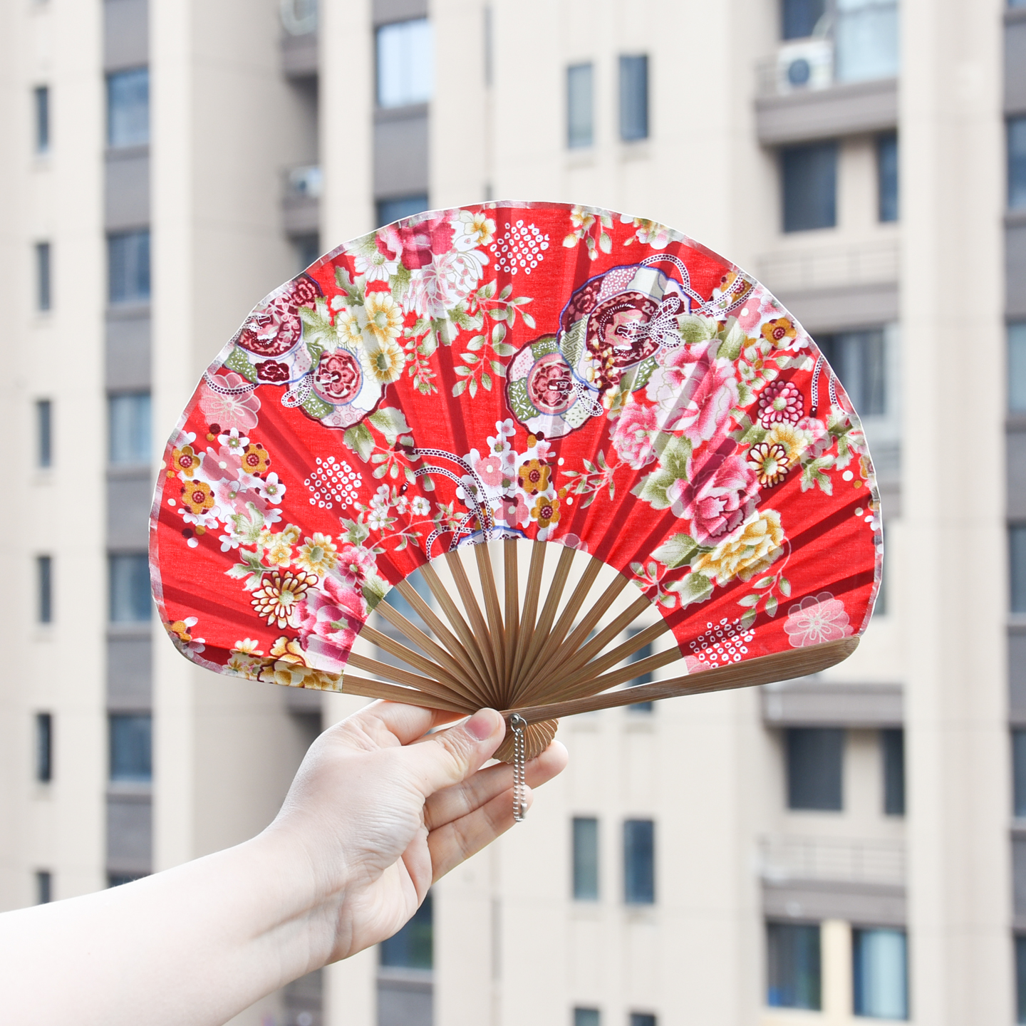 中国风古风棉布丝绸汉服跳舞扇子