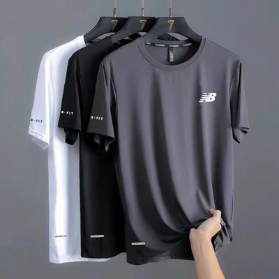NB夏季薄款大码冰丝短袖T恤男士