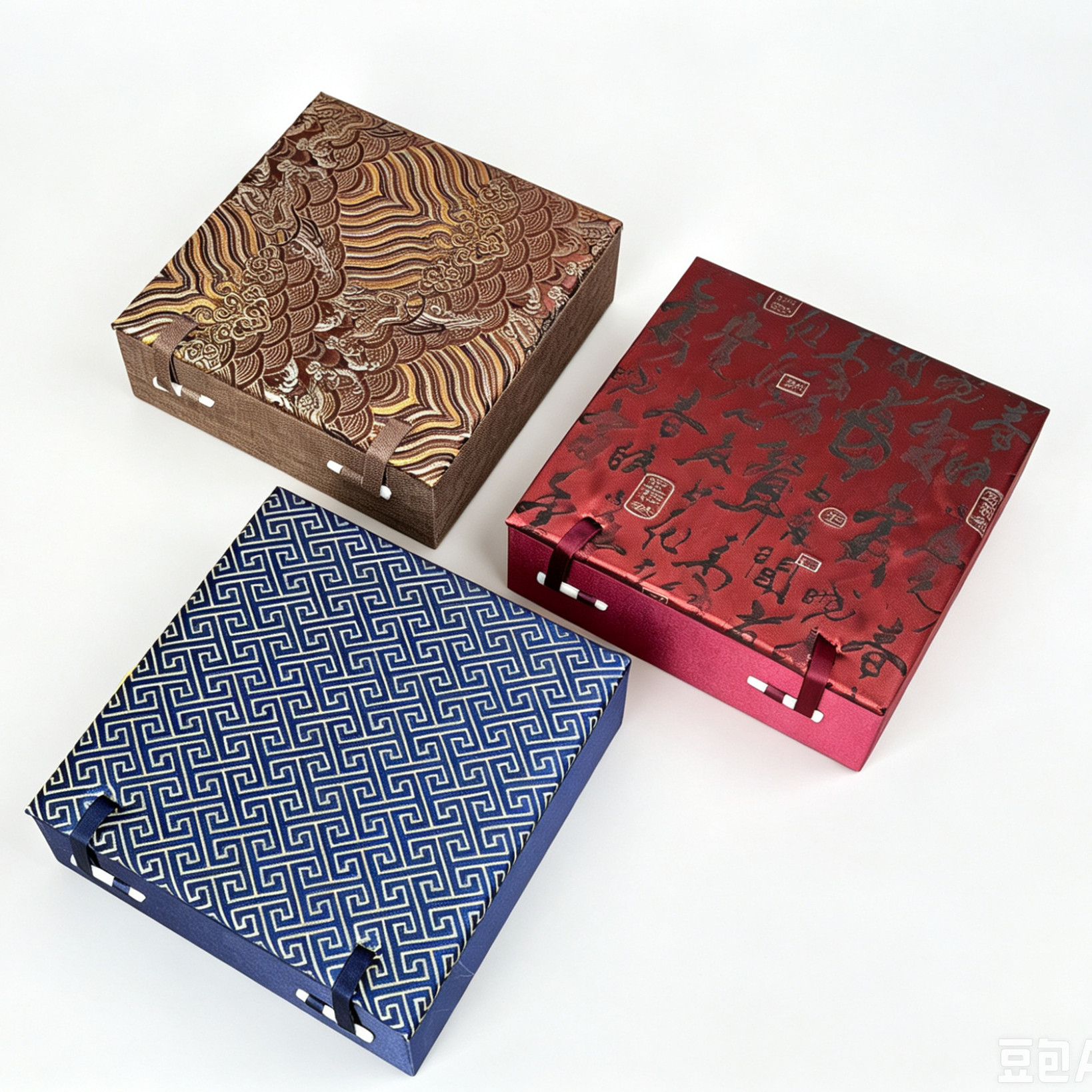 高档锦盒 盘子碟子铜镜子奖牌茶饼古董瓷器礼品正方包装盒