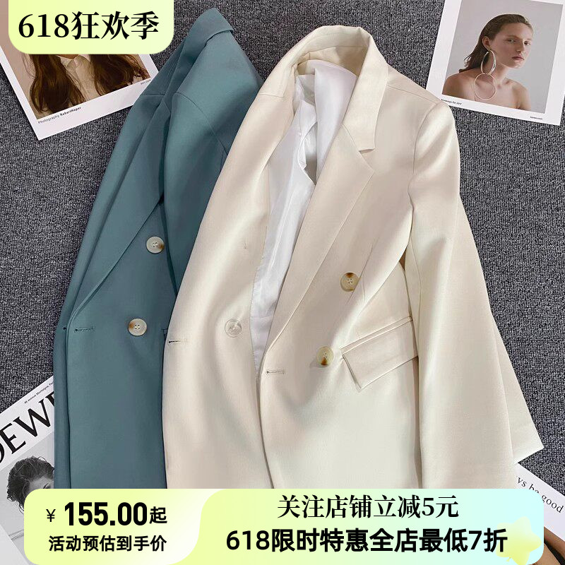 2025春秋新款韩版双排扣小西装女外套气质爆款小个子显瘦西服潮