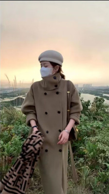 长款通勤双面羊绒大衣女韩版