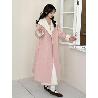 双面羊绒大衣女中长款宽松